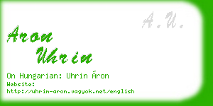 aron uhrin business card